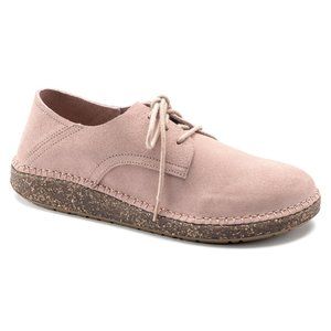 Birkenstock Gary suede pink leather 41 lace slide on shoes